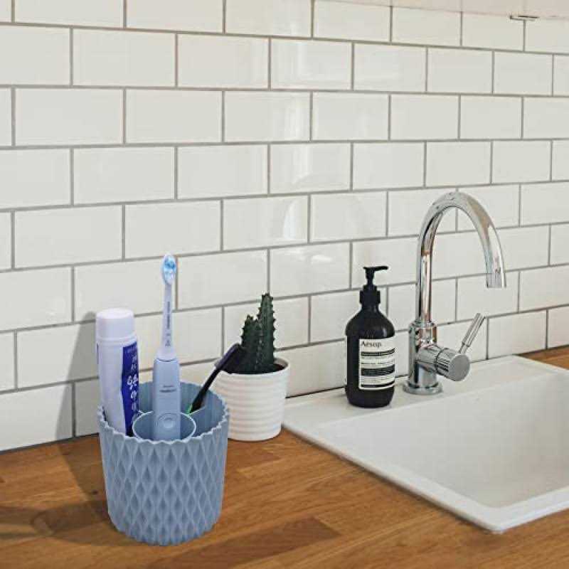 2 PCS Toothbrush Holder Wall Mounted with Cover for Bathroom 2 Slots Toothbrush Storage Organizer for Shower - Image 3