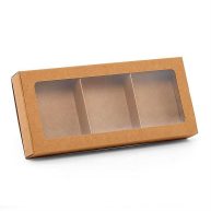 100ea 9 X 4 X 1-1/4 Kraft 3 Section Window Soap Box by Paper Mart
