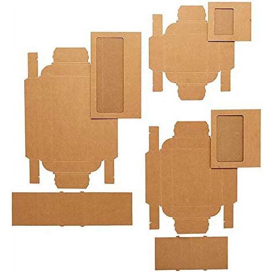 100ea 9 X 4 X 1-1/4 Kraft 3 Section Window Soap Box by Paper Mart - Image 3