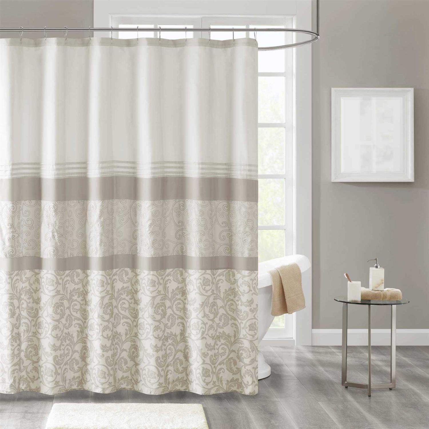 510 Design Ramsey Printed and Embroidered Shower Curtain