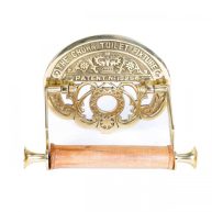 Renovators Supply Manufacturing Bright Brass Wall Mount Toilet Paper Holder 7.25 Wide Vintage Crown Style Solid