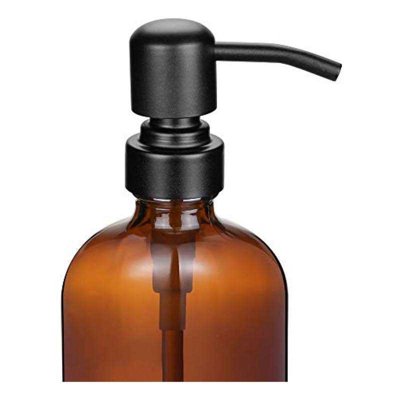 2 Pack Thick Glass Pint Jar Soap Dispenser Stainless Steel Pump - Image 3