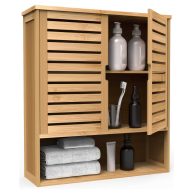 Purbambo Bathroom Wall Cabinet Bamboo Wall Mount Medicine Cabinet Storage Organizer