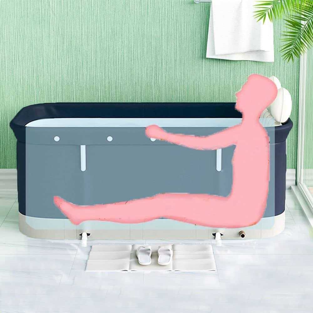 47 Inch W Weylan Tec Foldable Bath Tub Wide Bathtub With Bath Pillow Bath Seat - Image 5