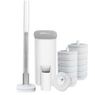 Oshang Disposable Toilet Brush Toilet Bowl Cleaner, Toilet Cleaning Supplies, Toilet Brush with Holder, 14 Refills for Deep Cleaning and Hygienic