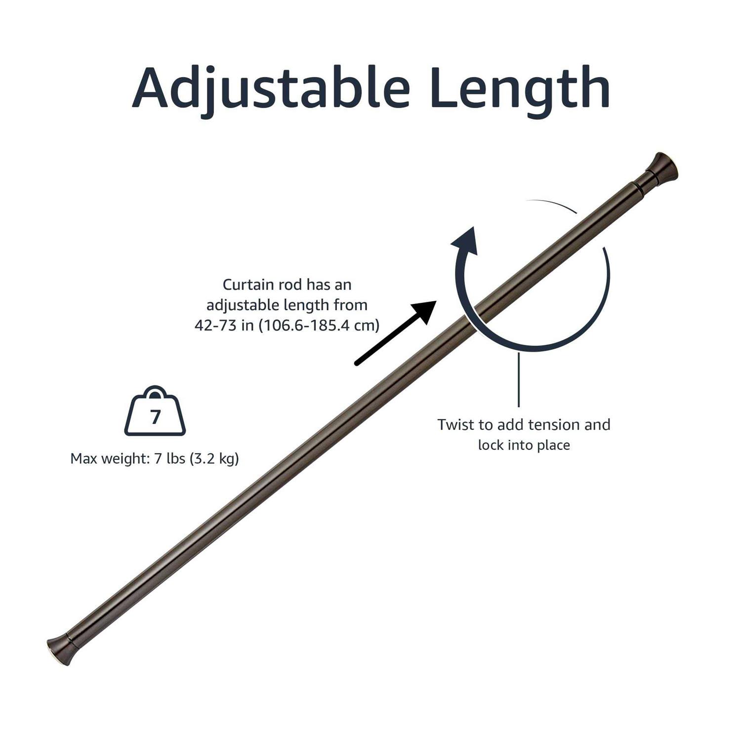 Amazon Basics Shower Curtain Tension Rod - Image 3