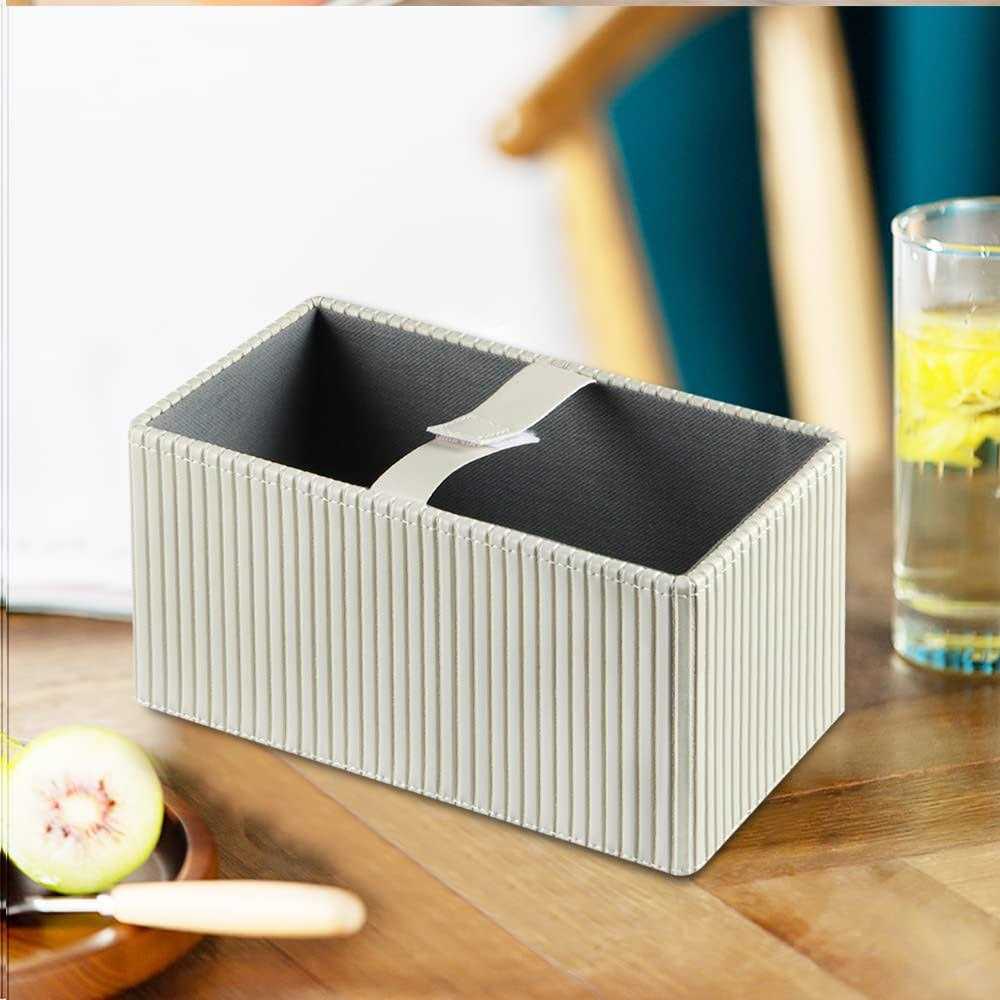 Plus Size Tissue Box Cover,pu Leather Rectangular Tissue Box Holder,napkin Dispe - Image 3