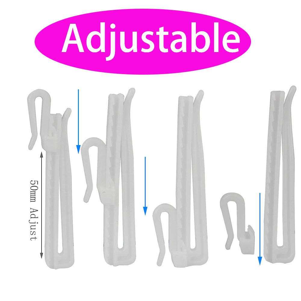 30 pcs Adjustable Curtain Hooks for Drapes Depth Pinch Pleat Locking Curtain Tap - Image 2