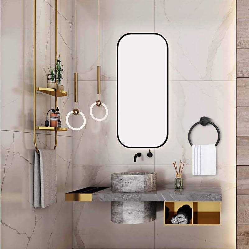 Pynsseu Matte Black Towel Ring for Bathroom 1 Pack Kitchen Bath Towel Holder Hangers Wall Mount Heavy Duty Storage Stainless Steel - Image 3