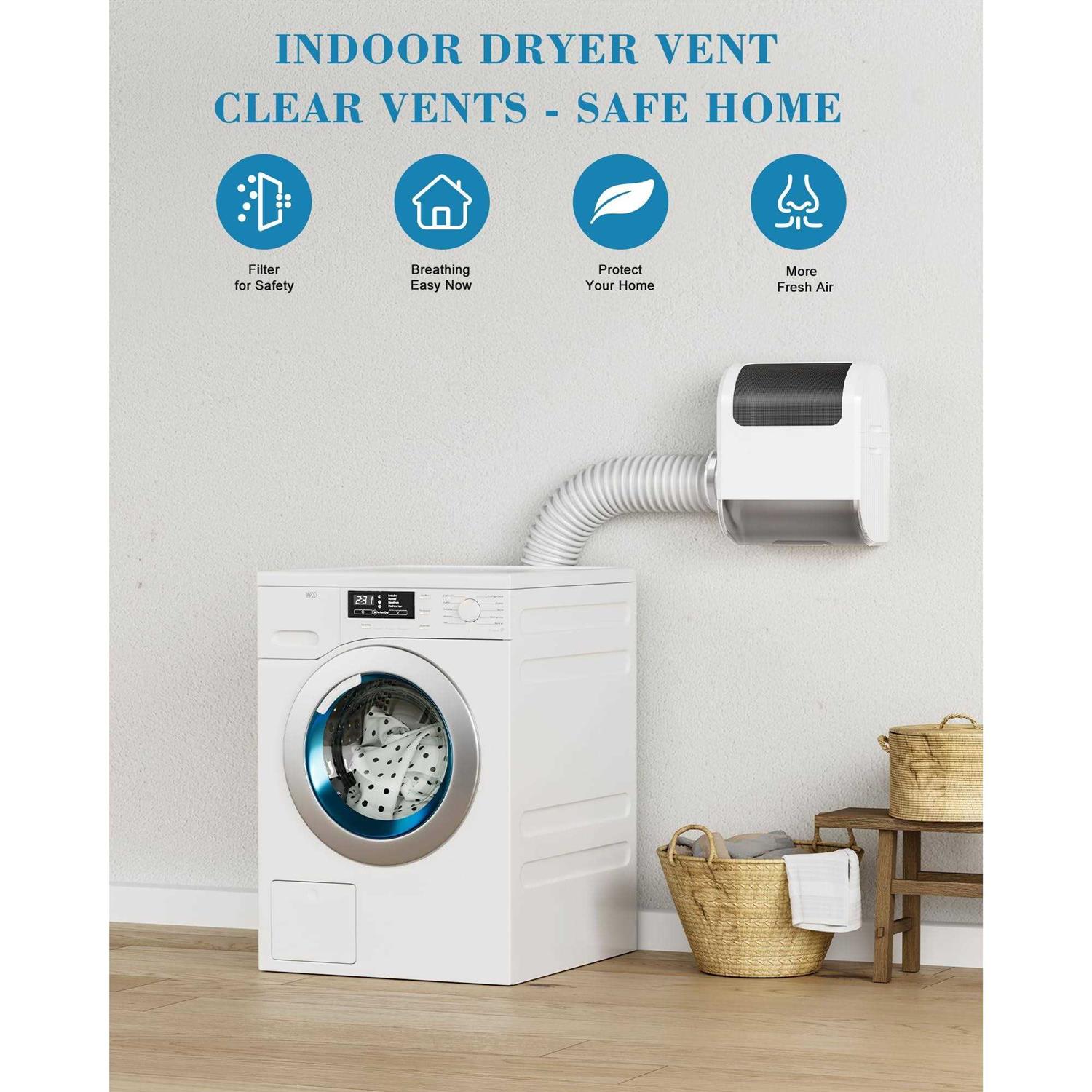 3-in-1 Indoor Dryer Vent Polyester Screen Filter and Water Drawer System for Electric Clothes Dryers - Image 2