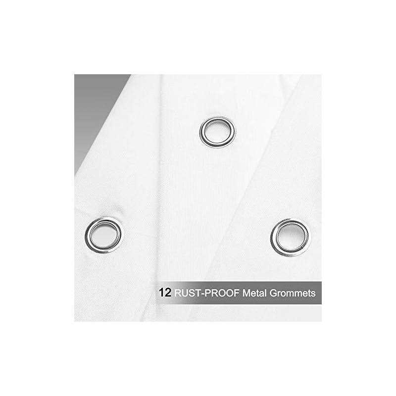 Reisen White Ruffle Shower Curtain Fabric/Cloth Farmhouse Bathroom Sheer Shower Curtain - Image 4