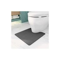 Amoami-Bathroom Toilet Rug Mat U Shaped-absorbent Non Slip Grey Bathroom Rugs Ma