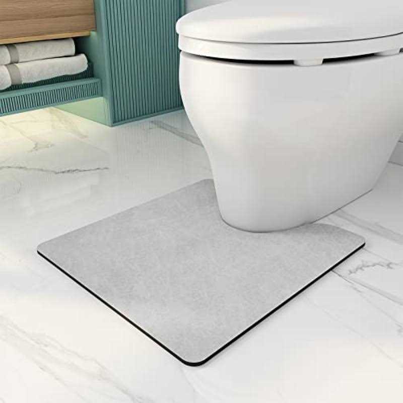 Amoami-Bathroom Toilet Rug Mat U Shaped-absorbent Non Slip Grey Bathroom Rugs Ma