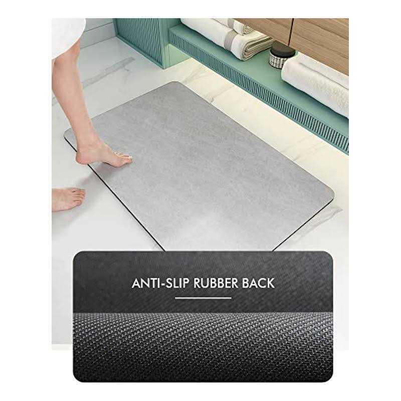 Amoami-Bathroom Toilet Rug Mat U Shaped-absorbent Non Slip Grey Bathroom Rugs Ma - Image 2