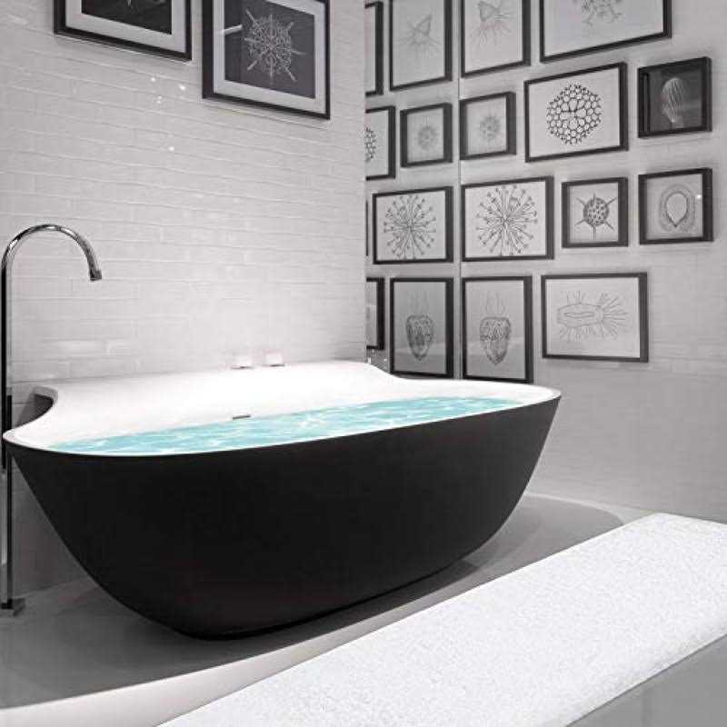 Amoami-Bathroom Toilet Rug Mat U Shaped-absorbent Non Slip Grey Bathroom Rugs Ma - Image 3