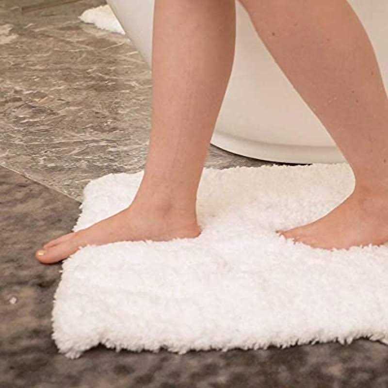 Amoami-Bathroom Toilet Rug Mat U Shaped-absorbent Non Slip Grey Bathroom Rugs Ma - Image 4