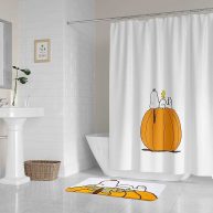 New Peanuts Snoopy Woodstock Pumpkin Childrens 72 X 72-inch 100% Cotton Shower Curtain Fall Decor