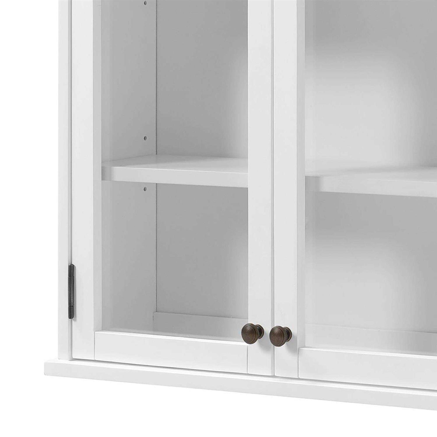 Alaterre Furniture Derby 27W x 29H Wall Mounted Bath Storage Cabinet with Glass Cabinet Doors ANDE76WH - Image 2