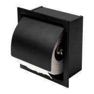 ALFI Brand ABTPC77-BLA Black Matte Stainless Steel Recessed Toilet Paper Holder with Cover