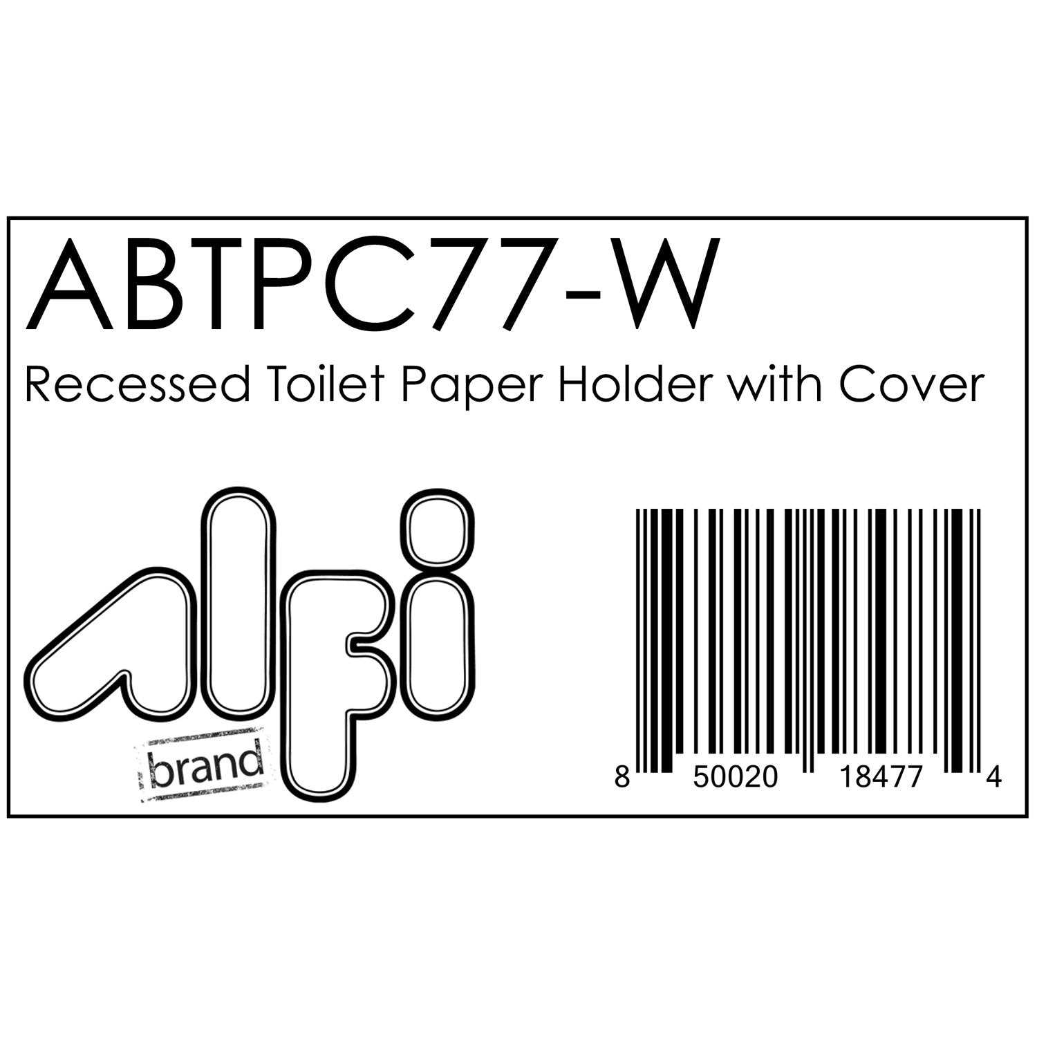 ALFI Brand ABTPC77-BLA Black Matte Stainless Steel Recessed Toilet Paper Holder with Cover - Image 4
