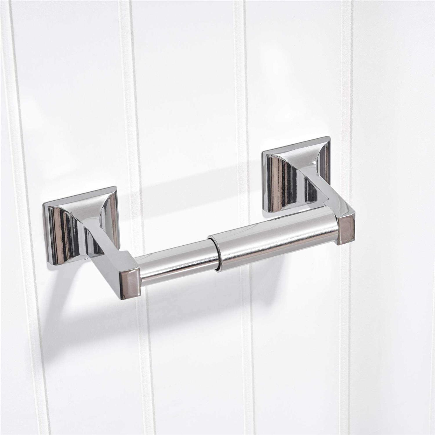 Qualihome Universal Plastic Spring Loaded Toilet Paper Roll Holder Replacement - Image 4