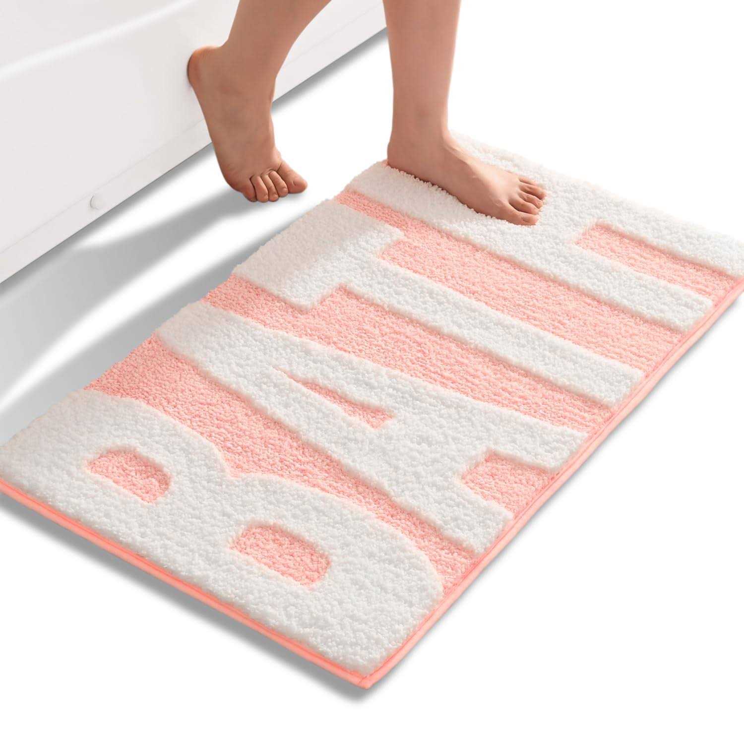 Anybar Black and White Bathroom Rugs Bath Letters Non Slip Bathroom Mat