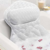 Odox.Ms Bath Pillow for Tub,Bathtub Pillow,Bath Pillows for Tub Neck and Back Support,4D Mesh Fabric Strong Suction Waterproof Relaxing Headrest