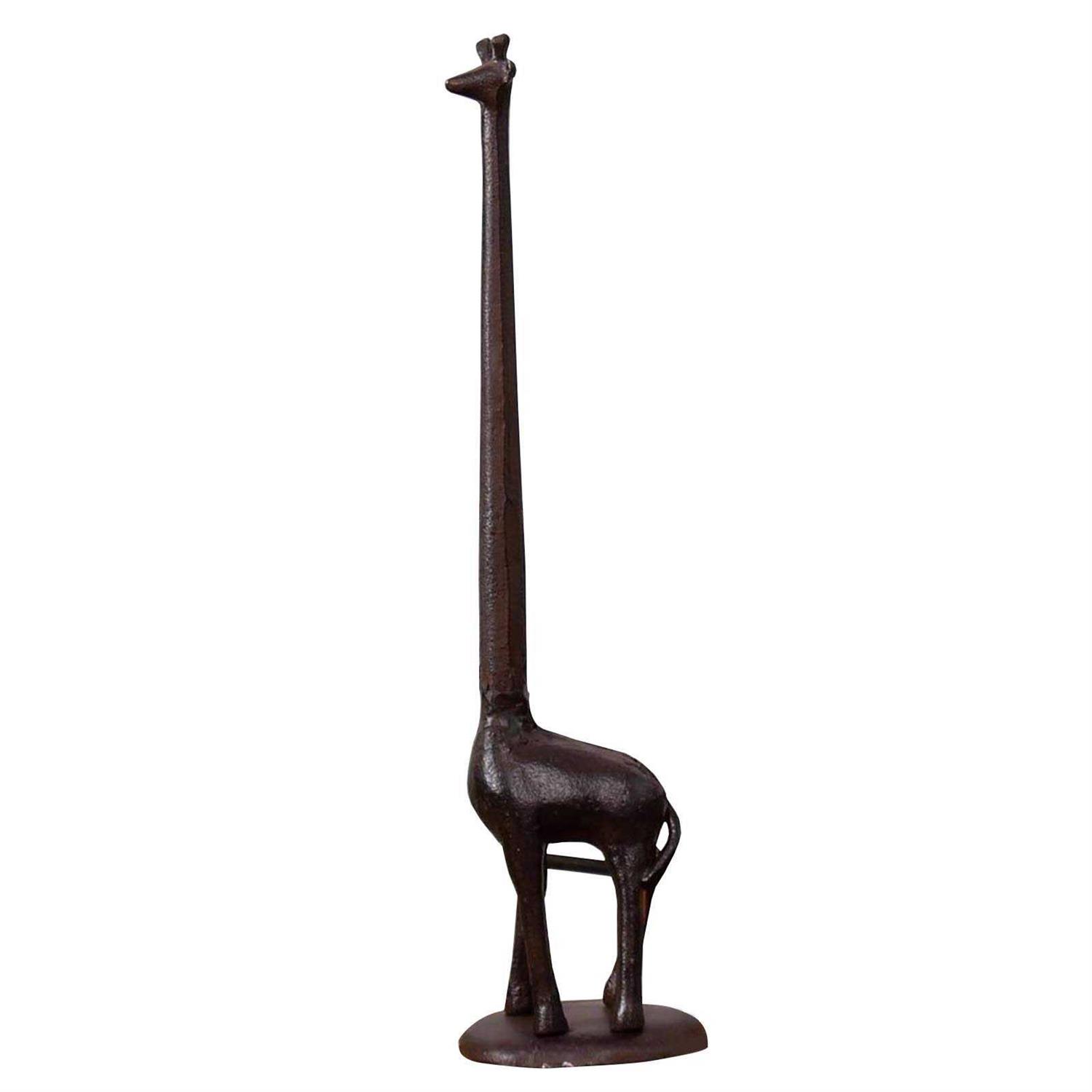 Ogrmar Cast Iron Giraffe Paper Holder Decorative Bathroom Toilet Paper Holder Stand 3.25 X 17.5 X 4.25 Inches