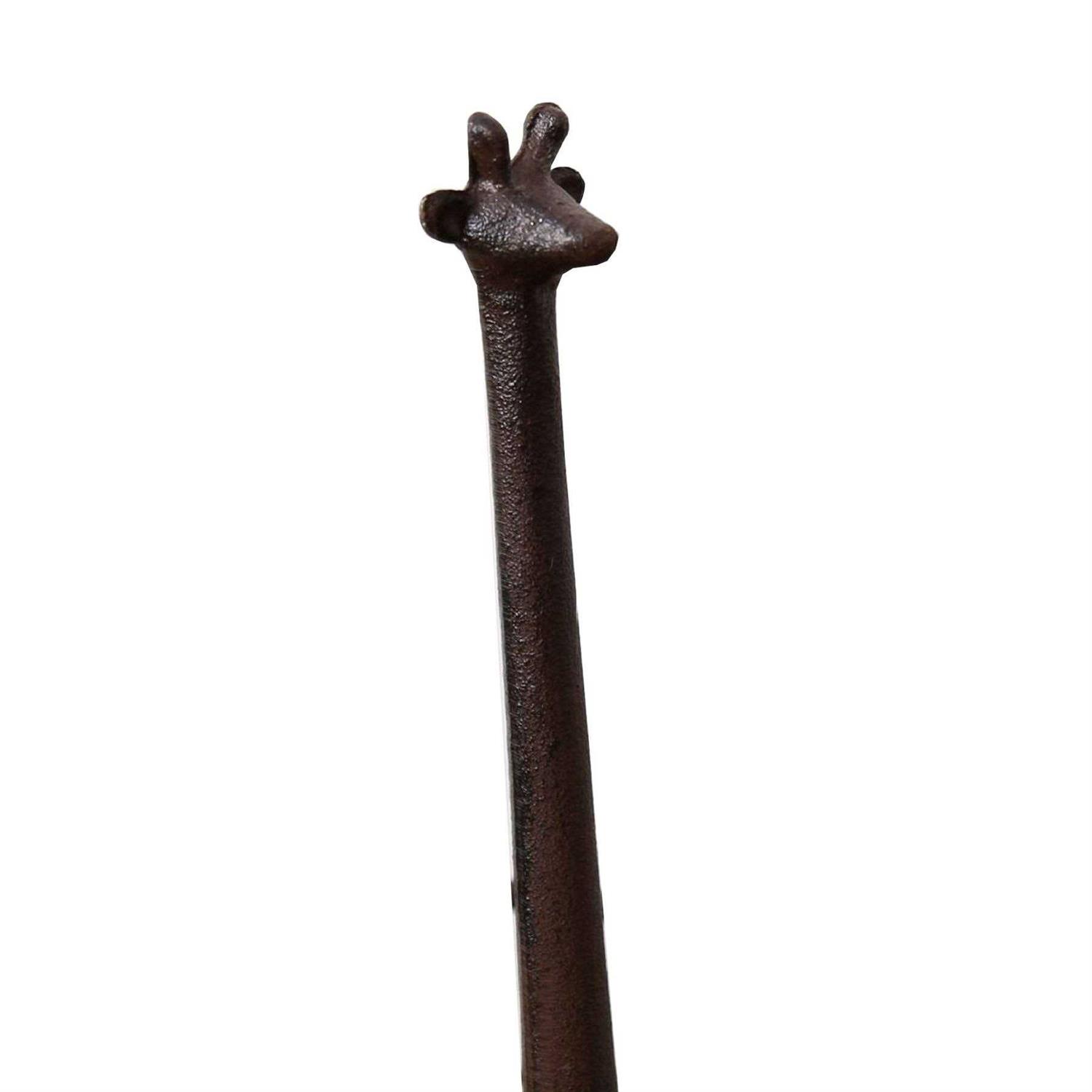 Ogrmar Cast Iron Giraffe Paper Holder Decorative Bathroom Toilet Paper Holder Stand 3.25 X 17.5 X 4.25 Inches - Image 4