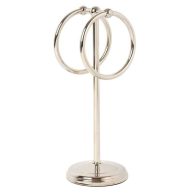 At Home 2-Ring Spheres Satin Nickel Fingertip Towel Stand