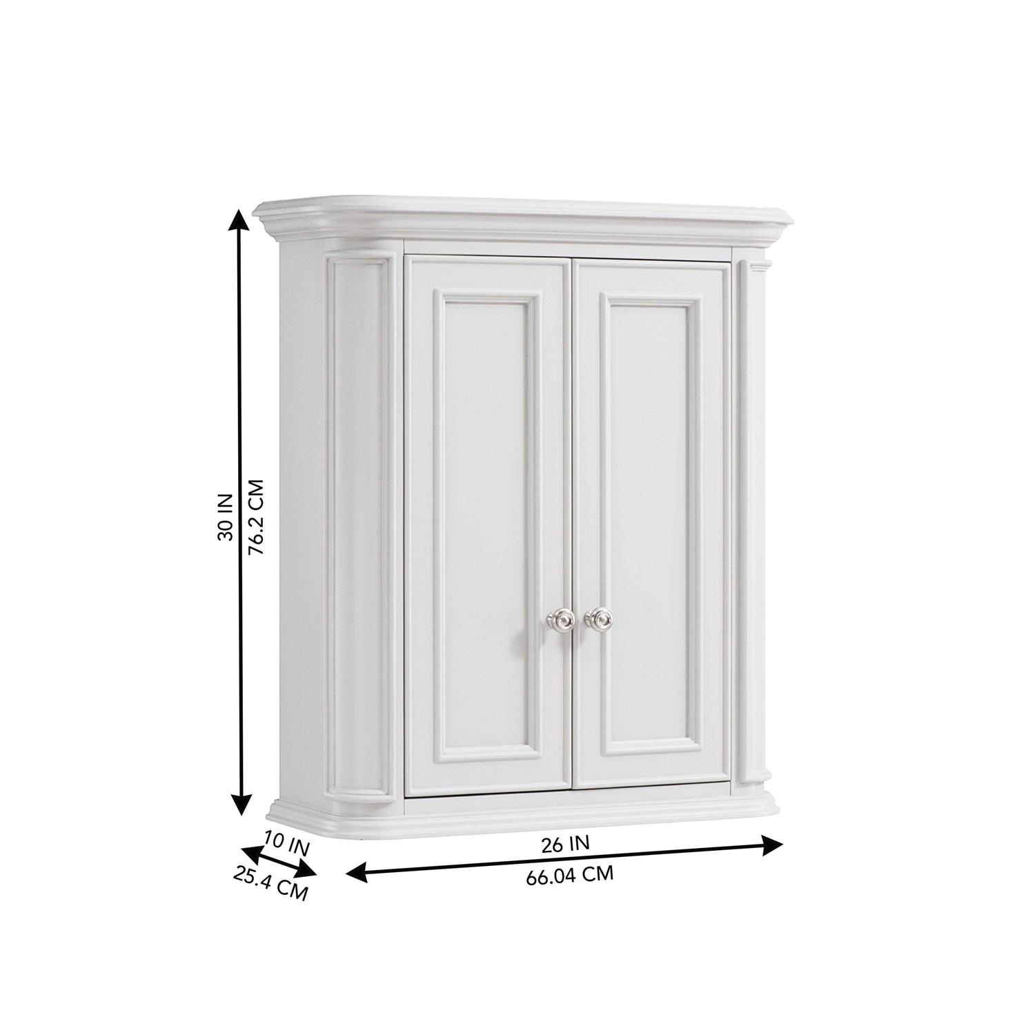 allen + roth Wrightsville 26-in x 30-in x 10-in Swan White Soft Close Bathroom Wall Cabinet 1116WC-26-201 - Image 2
