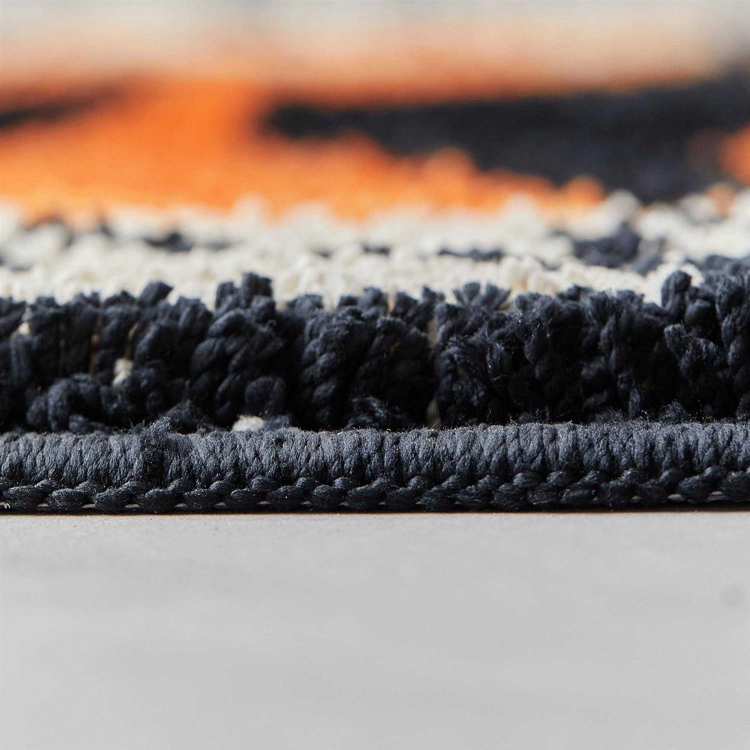 5×3.3ft Tibetan Tiger Area Rug Blue Hand Tufted High Pile Carpet - Image 3