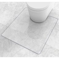 100poinONE Toilet Bath Mat U-Shaped Crystal Clear Commode Contour Rug, Bathroom Mat for Toilet Base Non-Slip, Waterproof, Wipe to Clean and Dries