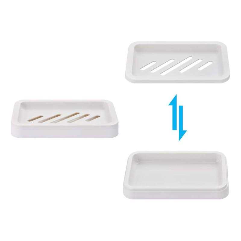 2pcs Draining Soap Dishes Dishwashing Sponge Soap Holder With Water Tray - Image 4