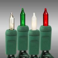 34 ft. White Wire Christmas Mini Light String Clear Bulbs CMS