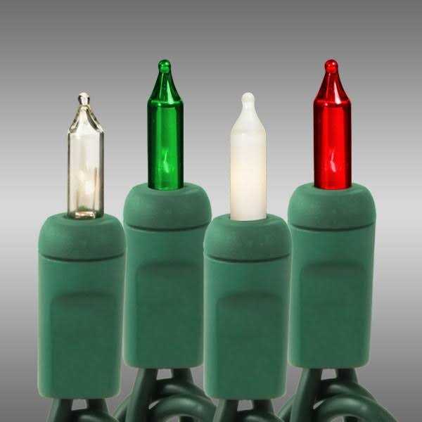 34 ft. White Wire Christmas Mini Light String Clear Bulbs CMS