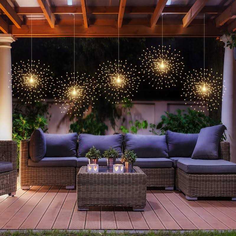PXBNIUYA Hanging Sphere Lights Starburst Lights 8 Modes Dimmable Remote Control - Image 4