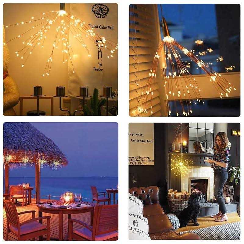 PXBNIUYA Hanging Sphere Lights Starburst Lights 8 Modes Dimmable Remote Control - Image 4