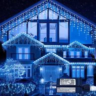 oopswow Icicle Lights Outdoor 33ft 8 Modes Fairy String