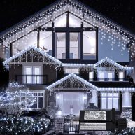 oopswow Icicle Lights Outdoor 33ft 8 Modes Fairy String