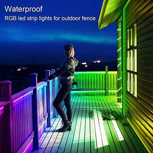 300ft Outdoor Led Strip Lights Waterproof with self-adhesive back,IP68 Outside Led Lights Strips Waterproof with Bluetooth App Remote,Music Sync RGB - Image 3