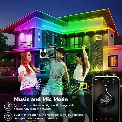 300ft Outdoor Led Strip Lights Waterproof with self-adhesive back,IP68 Outside Led Lights Strips Waterproof with Bluetooth App Remote,Music Sync RGB - Image 4