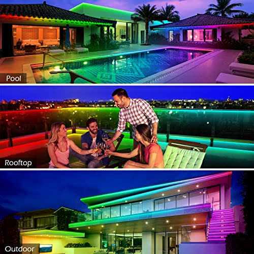 300ft Outdoor Led Strip Lights Waterproof with self-adhesive back,IP68 Outside Led Lights Strips Waterproof with Bluetooth App Remote,Music Sync RGB - Image 5