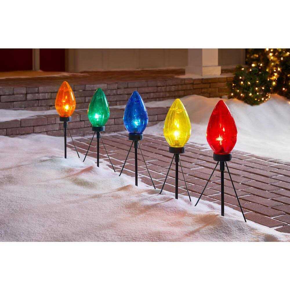 20 in. Multi-Colored Giant C7 LED Pathway Lights Home Accents Holiday - Image 2