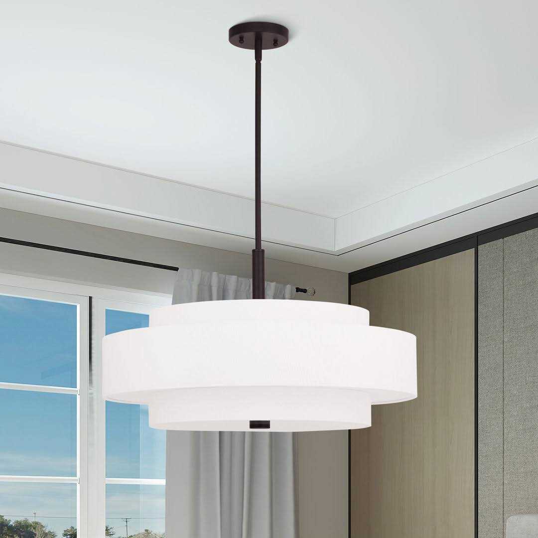 Paquette 5 Light Shaded Drum Chandelier Andover Mills Finish - Image 5