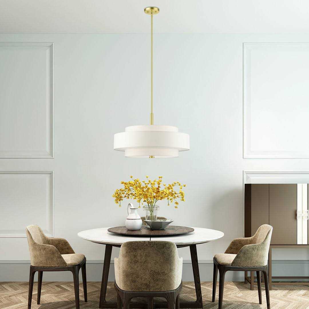 Paquette 5 Light Shaded Drum Chandelier Andover Mills Finish - Image 3