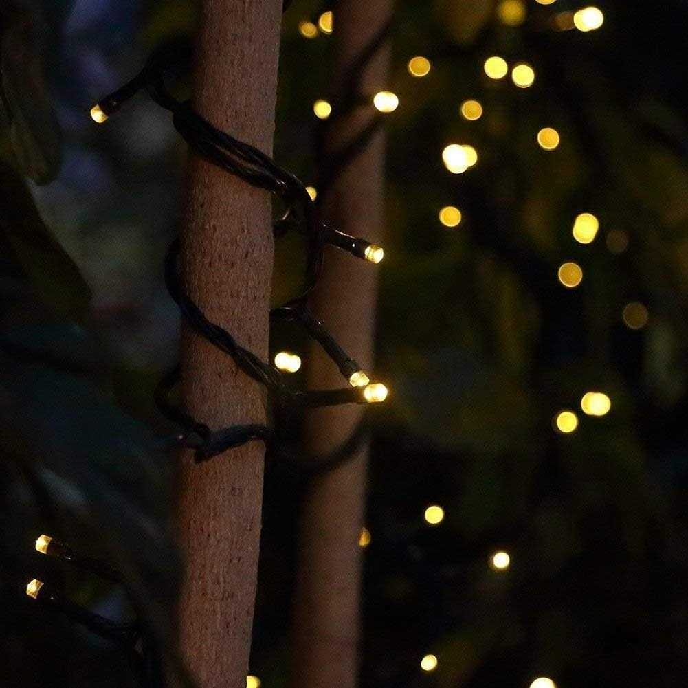 4 Pack Battery Operated Outdoor Christmas Tree String Lights with 50 Warm White LEDs on 16.5ft/5m of Dark Green Cable,Ambiance Lighting for Bedroom - Image 2