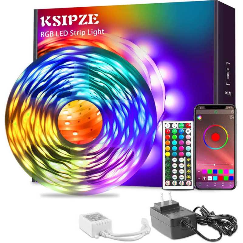 100ft Led Strip Lights RGB Music Sync Color Changing,Bluetooth Led Lights with Smart App Control Remote,Led Lights for Bedroom Room Lighting Flexible - Image 3