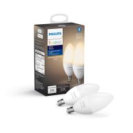 Philips Hue 2-Pack LED Smart Candle E12 White Bulb