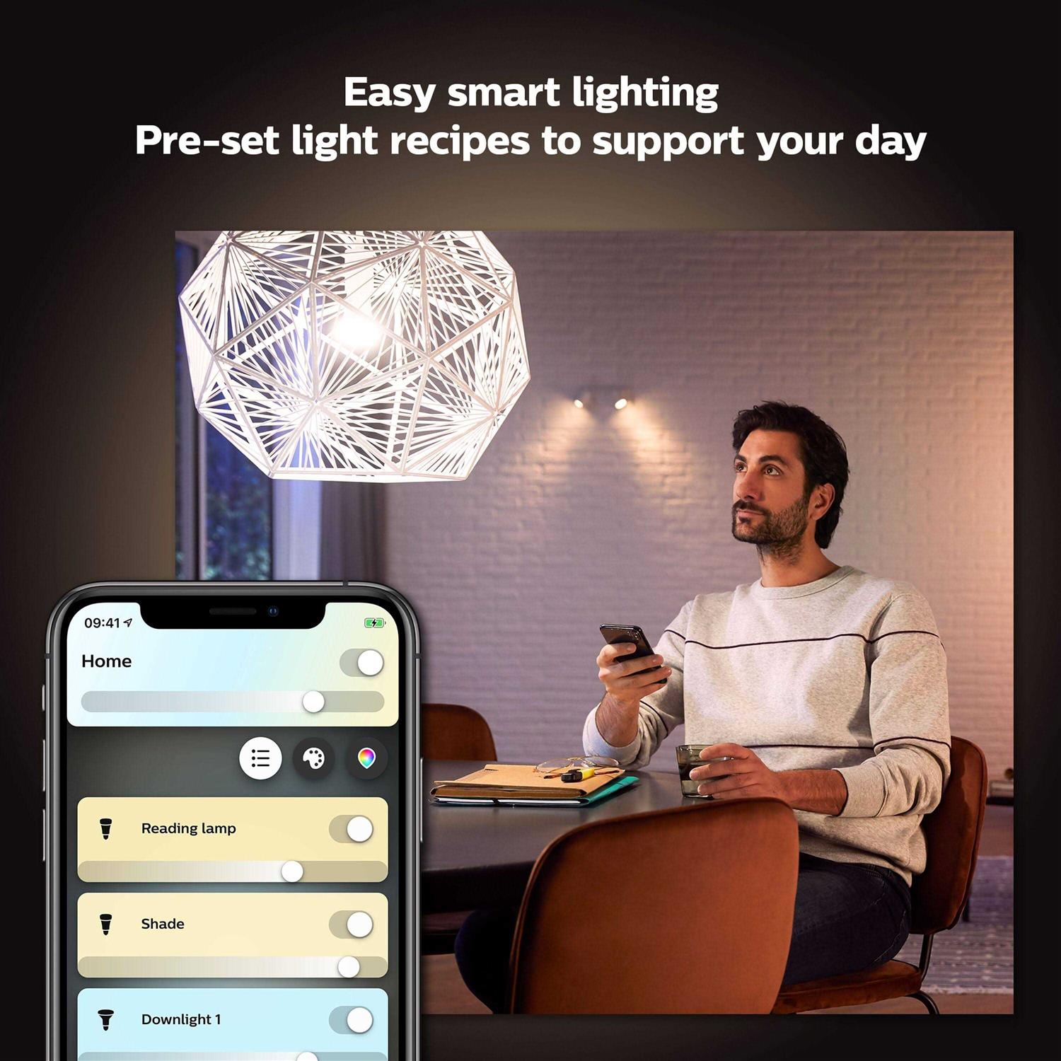 Philips Hue White & Color Ambiance BR30 Bluetooth Smart LED Bulb - Image 4